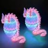 Lohoee 2Set Printed Dragon Eggs with Dragon Inside, Glow in The Dark Articulated Fidget 3D Printed Animals for Collectors, Creative Funny Gift, Easter Egg Fillers Toys or Decoration view 1