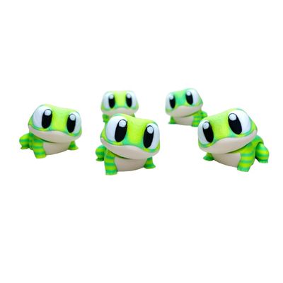 3D-Printed Desktop Stress Relief Toy, Green Frog Design, Fidget Toy, Cute Animal Theme (Yellow) (Yellow. Pink. Blue.)