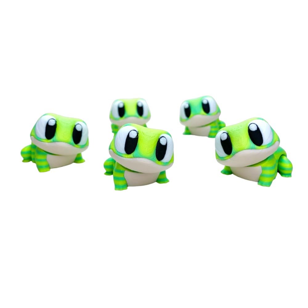 3D-Printed Desktop Stress Relief Toy, Green Frog Design, Fidget Toy, Cute Animal Theme (Yellow) (Yellow. Pink. Blue.)