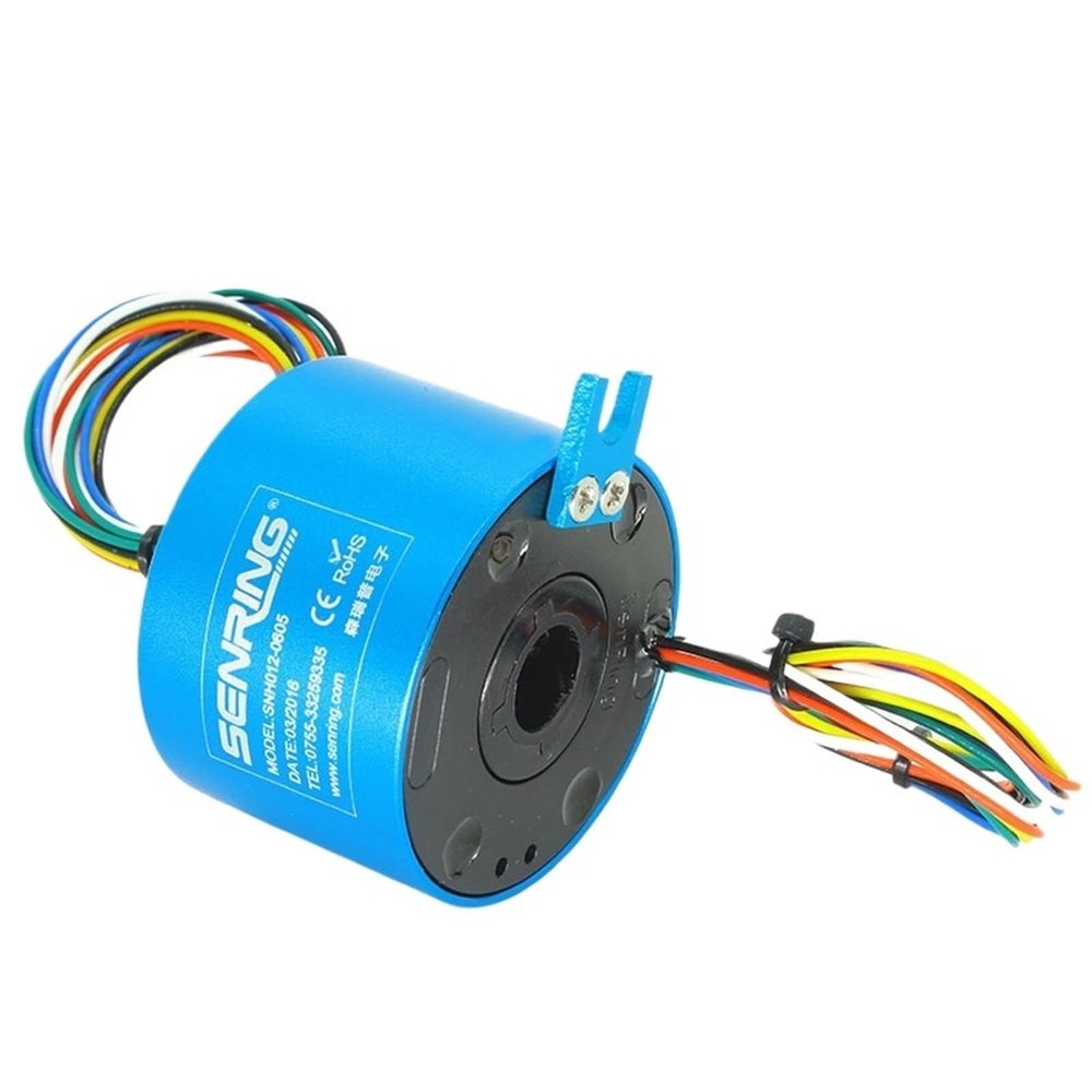 6 Wires Outer Diameter 56mm Through Hole Slip Ring with Bore Size 12.7mm 5A/10A Precious Metal Contacts Anti-tab Rotary Joints(12.7X56mm 6CH 5A)