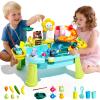 Ploomi Upgraded Toddler Sand Water Table Toy with Electric Water Pump, Kids Sand Water with Faucet/Play Food Accessories/Fishing Toy, Kitchen Play Sink Toys for Girl Boy Age 3+ (Light-Blue) view 1