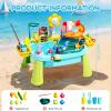 Ploomi Upgraded Toddler Sand Water Table Toy with Electric Water Pump, Kids Sand Water with Faucet/Play Food Accessories/Fishing Toy, Kitchen Play Sink Toys for Girl Boy Age 3+ (Light-Blue) view 2