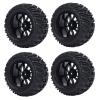 12mm Hex 1/10 RC Truck Wheels and Tires Set, Y Shape Texture Rubber Tires for Axial HSP Redcat HPI, High Grip Durable Off - Road Tires with Plastic Wheels, 4PCS 125mm Diameter Tire view 3