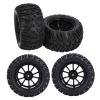 12mm Hex 1/10 RC Truck Wheels and Tires Set, Y Shape Texture Rubber Tires for Axial HSP Redcat HPI, High Grip Durable Off - Road Tires with Plastic Wheels, 4PCS 125mm Diameter Tire view 4