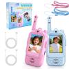 Video walkie talkies for Kids, 2 Pack with Private Chat Function & Rechargeable Kids Walkie Talkies, HD Camera & Voice Video Intercom for Indoor Outdoor, Camping for Boy Girls 3-14 view 1