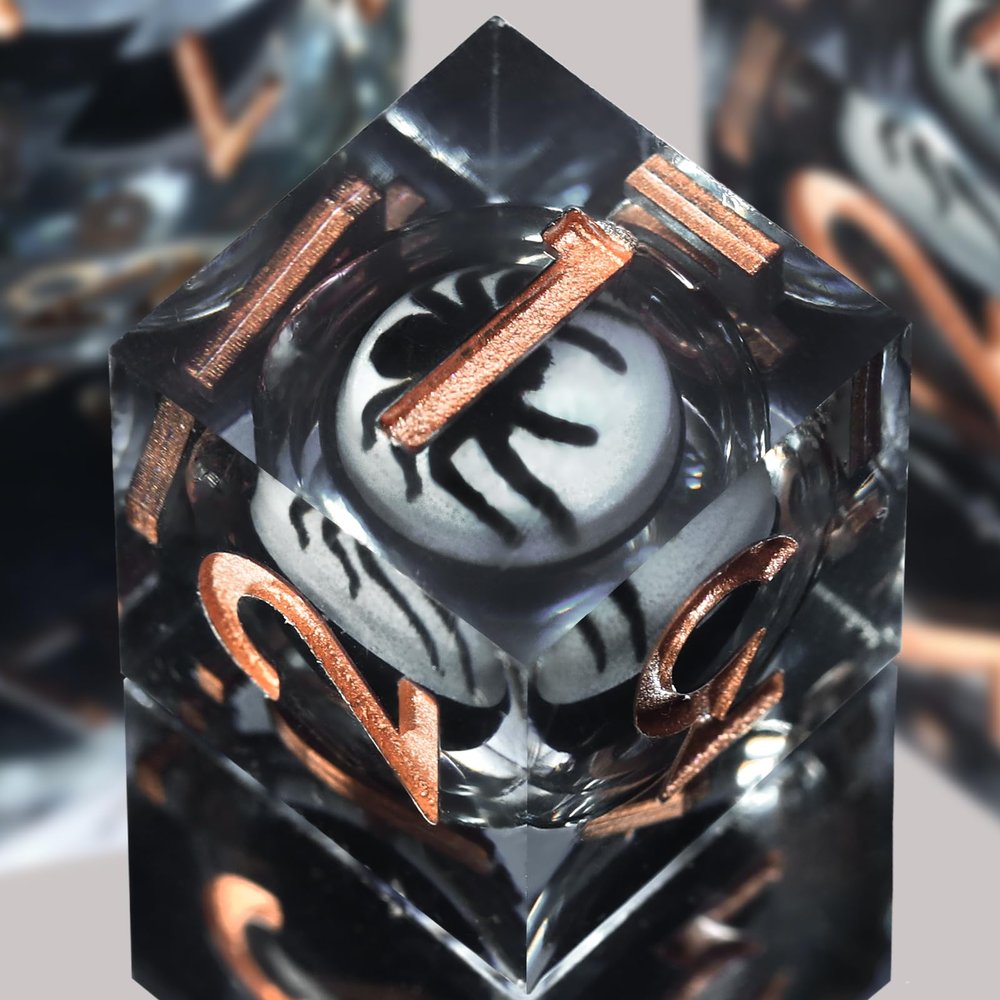 FONVGOGO Liquid Core Dice Set Resin Sharp Edge