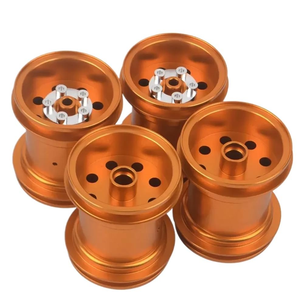 Aluminum Wheels Rim Compatible with CW 01 Chassis Lunch Box Midnight Pumpkin Unimog 406(Gold)