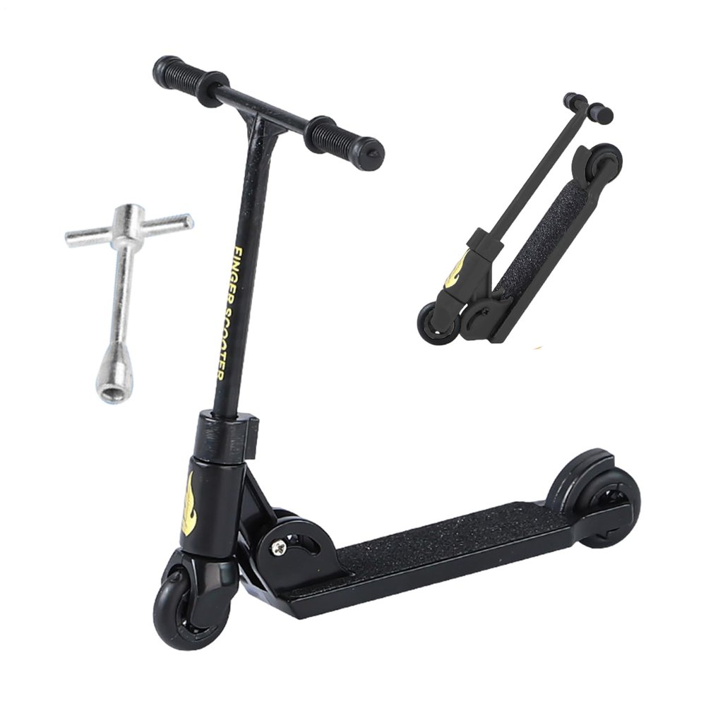 Mini Trick Scooter - 8.5x6x8.5cm Finger Skate, Interactive Play Toy, Tiny Scooter Model, Finger Skill Trainer, Creative Fun Kit | Hands On Fingers Activity for Kids Teens Collectors Desktop