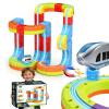 3D Infinity Cube Track Magnetic Electric Train Set for Kids 4 6 7 8,Toy Vehicle Playsets for Toddlers 3-5 Train Set Learning Gift,48 Pcs/1 car view 1