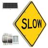 Solar Powered Led Pedestrian Crossing Sign for Park School, Aluminum Road Traffic Blinking Street Warning Sign, 60x60cm C view 1