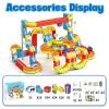 3D Infinity Cube Track Magnetic Electric Train Set for Kids 4 6 7 8,Toy Vehicle Playsets for Toddlers 3-5 Train Set Learning Gift,141 Pcs/2 car view 2