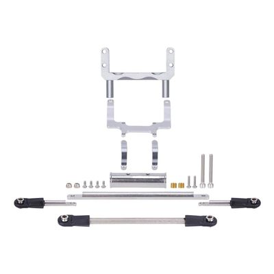 Aluminium SOA Servo Mount and Scale Hydraulic Steering Link for 1/10 RC Crawler FIMONDA ROCKJOCK II Straight Axle Upgrade(Silver)