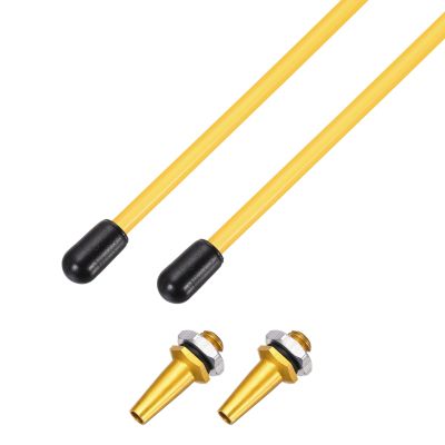 uxcell 160mm Plastic Protection Antenna Tube, RC Antenna Tube with Mount and Cap for RC Car Boat Drone Receiver(Gold, Yellow, 2 Pcs)