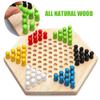 GOTOTOP Portable Chinese Checker Game Set, Rubber Wood, Colorful Checkers, Family Fun and Brain Training Game for Kids and Adults view 3
