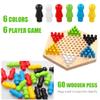 GOTOTOP Portable Chinese Checker Game Set, Rubber Wood, Colorful Checkers, Family Fun and Brain Training Game for Kids and Adults view 4