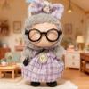 17cm Doll Clothes Set with Glasses Shoes Purse Accessories, Cute Dress Up Outfits for Labubu Doll Decoration Collection (Purple Dress Set) view 4