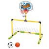 Nuiorfty Floating Basketball Hoop for Pool 2-in-1 Football Goal Pool Basketball Hoop Detachable Goal with 2 Balls for Kids an view 1