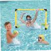 Nuiorfty Floating Basketball Hoop for Pool 2-in-1 Football Goal Pool Basketball Hoop Detachable Goal with 2 Balls for Kids an view 2