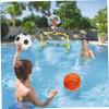 Nuiorfty Floating Basketball Hoop for Pool 2-in-1 Football Goal Pool Basketball Hoop Detachable Goal with 2 Balls for Kids an view 3