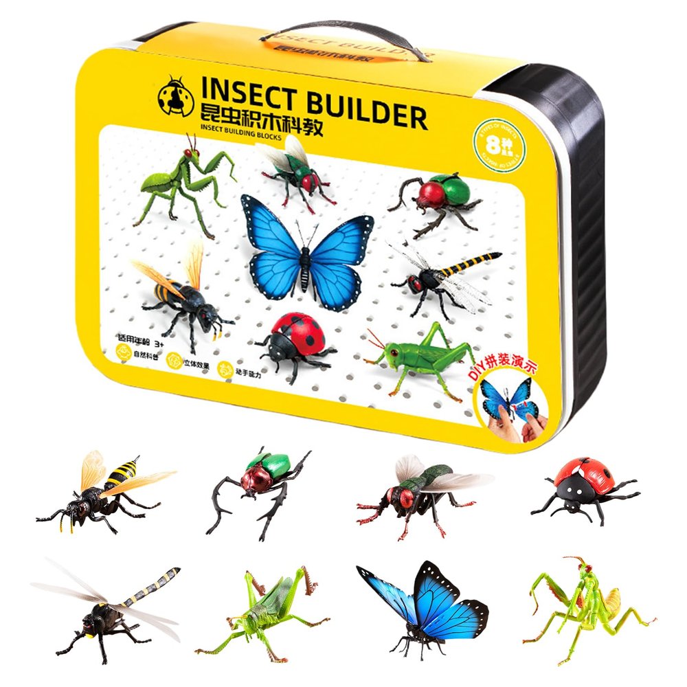 3D Educational b UG & Animals Building Kit 3 Difficulty Levels for Boys and Girls