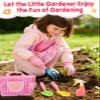 Kids Gardening Tool Set - Garden Tools for Kids with Shovel Trowel Rake Apron Gloves Watering Can and Tote Bag, Outdoor Toys Great Gifts for 3 4 5 6 7 8+ Years Old Girls (Downward Mermaid Tail) view 2