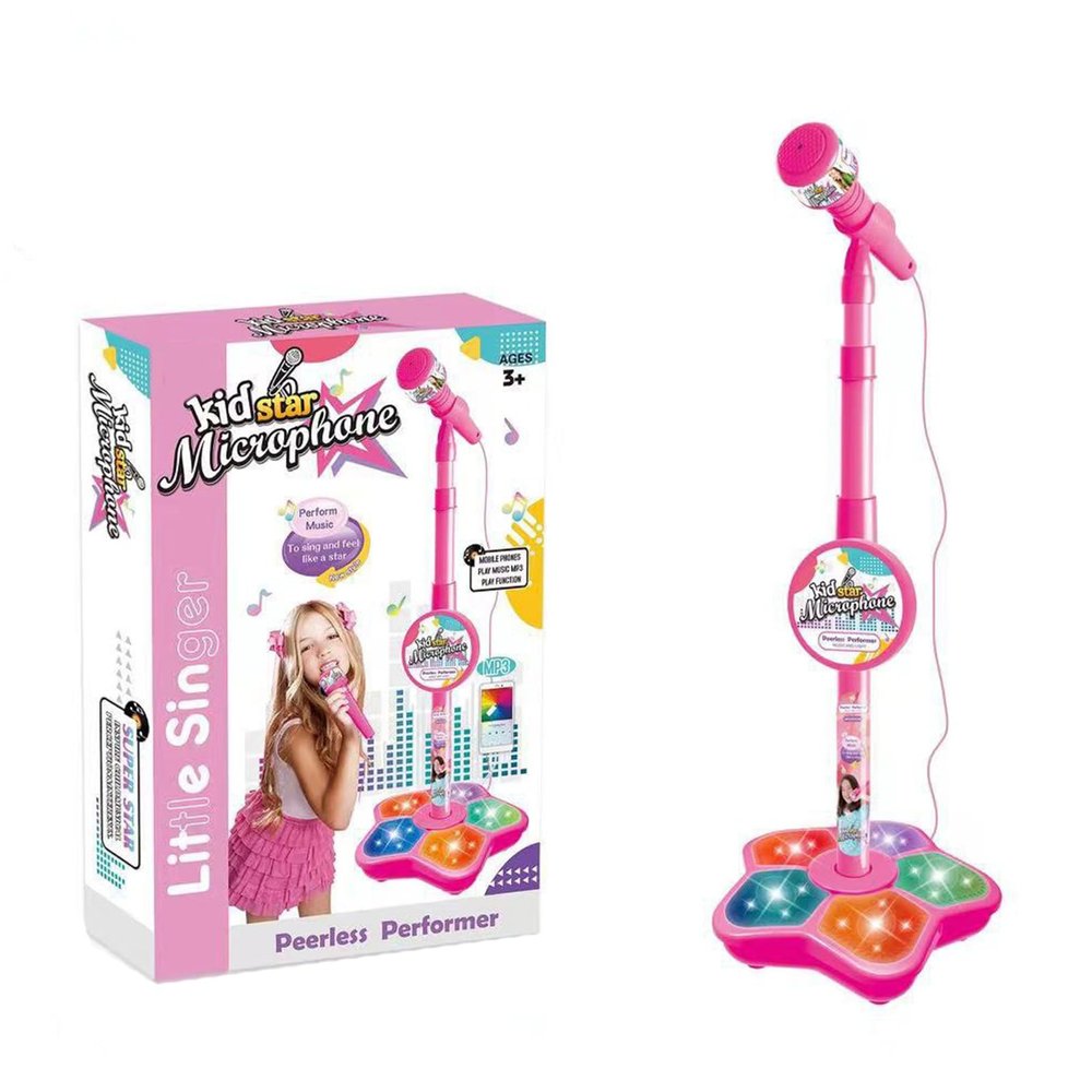Karaoke Machine, 2026 New Creative Microphones for Singing with Music & Light, Simple Use Portable Karaoke-Microphone with Stand, Singing Machine Toy for Birthday Parties