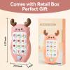 Pretend Play Kids Toy Phone for Toddlers - Interactive Musical Learning Smartphone with Buttons & Animal Sounds, Educational Role Play Gift for Boys Girls (Pink Raindeer) view 3