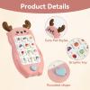 Pretend Play Kids Toy Phone for Toddlers - Interactive Musical Learning Smartphone with Buttons & Animal Sounds, Educational Role Play Gift for Boys Girls (Pink Raindeer) view 4