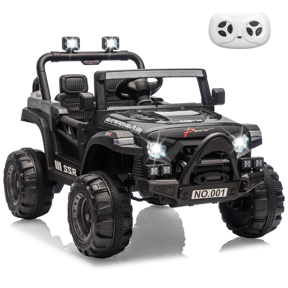 12V Ride On Car for Kids, Ride On Toy w/Parent Remote, Spring Suspension, Bluetooth, Music & Horn, LED Light, 4.1MPH Max Speed, 3 Speeds, Electric Car for Kids Toddlers Age 3-8, Black