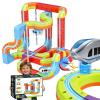 3D Infinity Cube Track Magnetic Electric Train Set for Kids 4 6 7 8,Toy Vehicle Playsets for Toddlers 3-5 Train Set Learning Gift,88 Pcs/2 car view 1