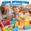 3D Infinity Cube Track Magnetic Electric Train Set for Kids 4 6 7 8,Toy Vehicle Playsets for Toddlers 3-5 Train Set Learning Gift,88 Pcs/2 car view 4