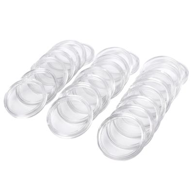 AwnsIMfreien Coin Holders for Collectors, 20PCS Plastic Coin Holders for Collectors 45mm Dia. Round Transparent Organizer with Inner Liner for Silver Dollar, Plastic