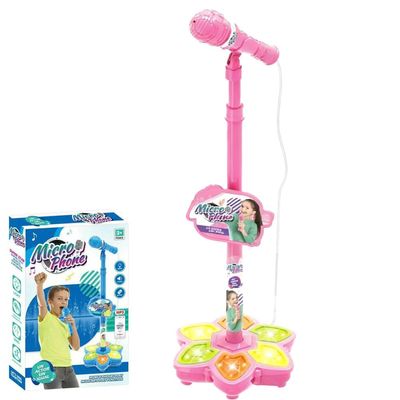 Kids Microphone with Stand, Microphone for Kids, Kid Karaoke Machine for Girls, Toddler Microphones, Kid Microphones for Singing, Musical Toy for Children Birthday Party Gift (Pink)