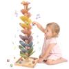 Joyreal Wooden Marble Run Music Tree for Kids 3-5 4-8, Montessori Wooden Ball Drop Toy, Rainbow Marble Tree Tower with Sound Leaves, Educational Learning Birthday Gift view 1