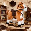 Rocking Horse, Kids Plush Animal Rocker with Realistic Neighing Sound for Toddlers 25 Years Old, Soft Filling Ride on Horse (Brown 1) view 3