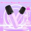 Eaever Mini Karaoke Machine for Girls 3 4 5 6 7 8 9 10 Years Old, Birthday Gift Ideas for Kids Ages 3-12, Portable Bluetooth Speaker Set with 2 Wireless Microphones fits Party Indoor&Outdoor, Purple view 2