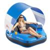 QPAU 46" Inflatable River Tube with Removable Sun Shade Canopy, Heavy-Duty Floating Tube for Adults, Ergonomic Legrest & Backrest, Waterproof Bag & Cup Holders, Ideal for Rivers, Lakes, Pools view 1