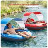 QPAU 46" Inflatable River Tube with Removable Sun Shade Canopy, Heavy-Duty Floating Tube for Adults, Ergonomic Legrest & Backrest, Waterproof Bag & Cup Holders, Ideal for Rivers, Lakes, Pools view 3