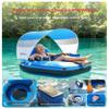 QPAU 46" Inflatable River Tube with Removable Sun Shade Canopy, Heavy-Duty Floating Tube for Adults, Ergonomic Legrest & Backrest, Waterproof Bag & Cup Holders, Ideal for Rivers, Lakes, Pools view 4