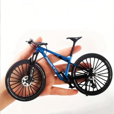 Generisch Mini Mountain Bike Toy 1:10 Simulated Bike Alloy Finger Mountain Bike Model Ornaments (Blue)