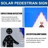 24" Flashing Pedestrian Crossing Sign, Solar Powered Road Traffic Signs, Aluminum LED Blinking Street Warning Signs for Park School Community B view 4