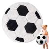 Ameble Football Pillow 14" Soft Stuffed Toy Fluffy Simulation Soccer Pillow Creative Comfortable Short Plush Soccer Ball for Couch Home Decor Football, Throw Pillows view 2