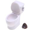 1/12 Scale Mini Plastic Dollhouse Toilet with Flush Sound, Realistic Bathroom Accessory for Dollhouse Play view 1