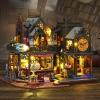 Handmade 3D Modular Magic House, DIY Retro Design Modular Building Model view 2