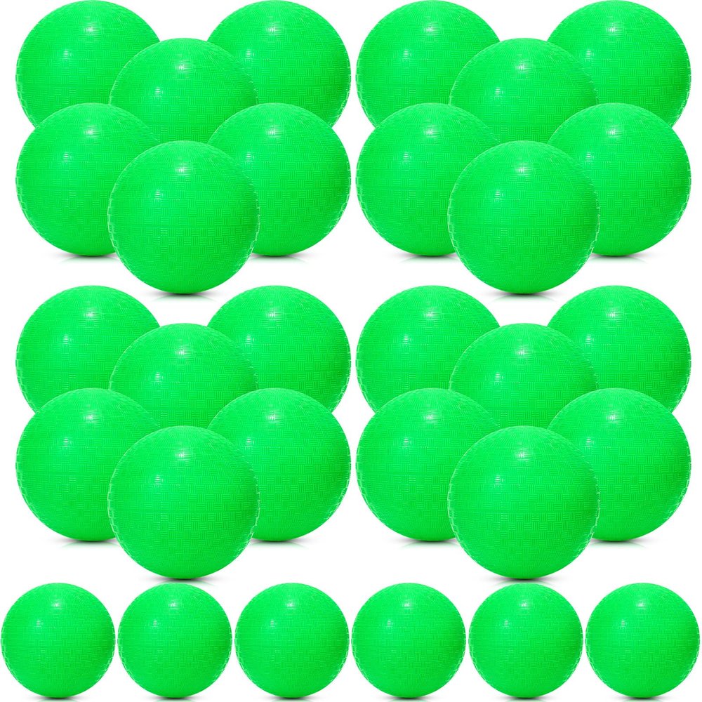 Macarrie 20 Pcs Playground Balls 6 Inches Dodgeball for Kids Adults Colorful Inflatable Balls Handballs Soccer Basketball Handball Games Camps Schools Outdoors (Green)