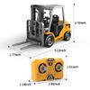 Dwi Dowellin Mini 1/64 RC Forklift Toy, Remote Control Forklift Truck, 2 in 1 Transformable Lift Fork & Hook for Adults Kids Boys and Girls(Yellow) view 2