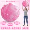 Lewtemi 16 Inch Jumbo Inflatable Playground Ball Marbleized Giant Large Rubber Kickball Four Square Bouncy Balls Giant Beach Dodgeball for Swimming Pool Sports Activities(Marbleized,Pink) view 2