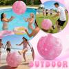 Lewtemi 16 Inch Jumbo Inflatable Playground Ball Marbleized Giant Large Rubber Kickball Four Square Bouncy Balls Giant Beach Dodgeball for Swimming Pool Sports Activities(Marbleized,Pink) view 3