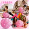 Lewtemi 16 Inch Jumbo Inflatable Playground Ball Marbleized Giant Large Rubber Kickball Four Square Bouncy Balls Giant Beach Dodgeball for Swimming Pool Sports Activities(Marbleized,Pink) view 4