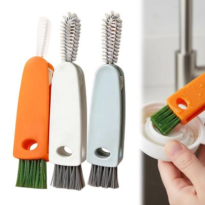 2026 New 3 in 1 Cup Lid Cleaning Brush Set, 12PCS Multifunctional Bottle Crevice Portable Cup Lid Cleaning Brushes, Crevice Cleaning Brush, Home Kitchen Crevice Brush Tools (Colorful)